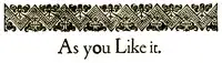 As You Like It by William Shakespeare