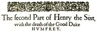 King Henry VI, the second part by William Shakespeare