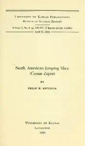 North American Jumping Mice (Genus Zapus) by Philip H. (Philip Henry) Krutzsch