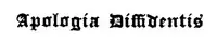 Apologia Diffidentis by O. M. (Ormonde Maddock) Dalton